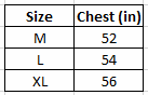 Size chart for Base - Classic Black V-neck